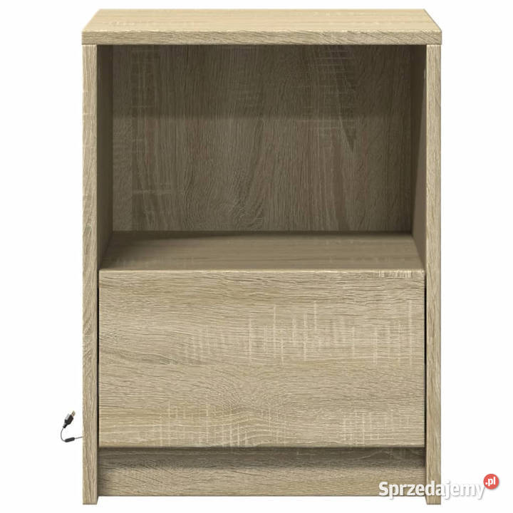 Szafka nocna z LED kolor dąb sonoma materiał Warszawa