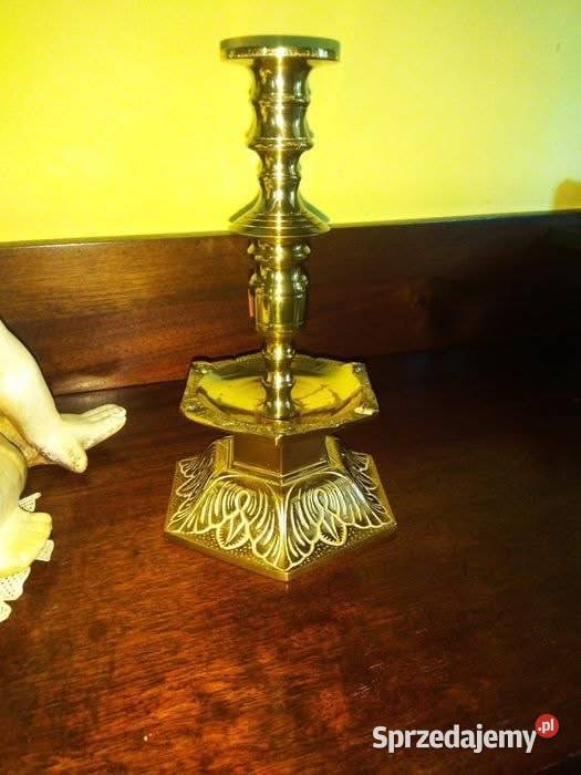 Świecznik Mosiądz Antyki, Sztuka, Kolekcje