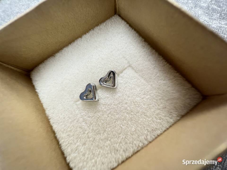 Kolczyki w kształcie serca srebrne serce Jasło
