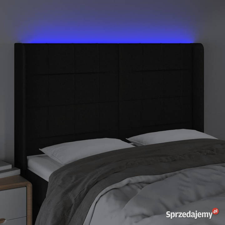 Zagłówek do łóżka z LED czarny 147x16x118128 Warszawa