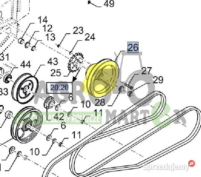 84814264 84320714 KOŁO PASOWE HEDERU CNH Wichrów sprzedam