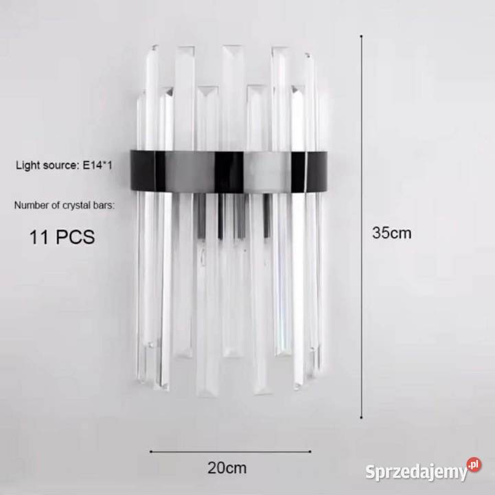 Nordycki luksusowy kinkiet kryształowy E14 LED Nowy Korczyn