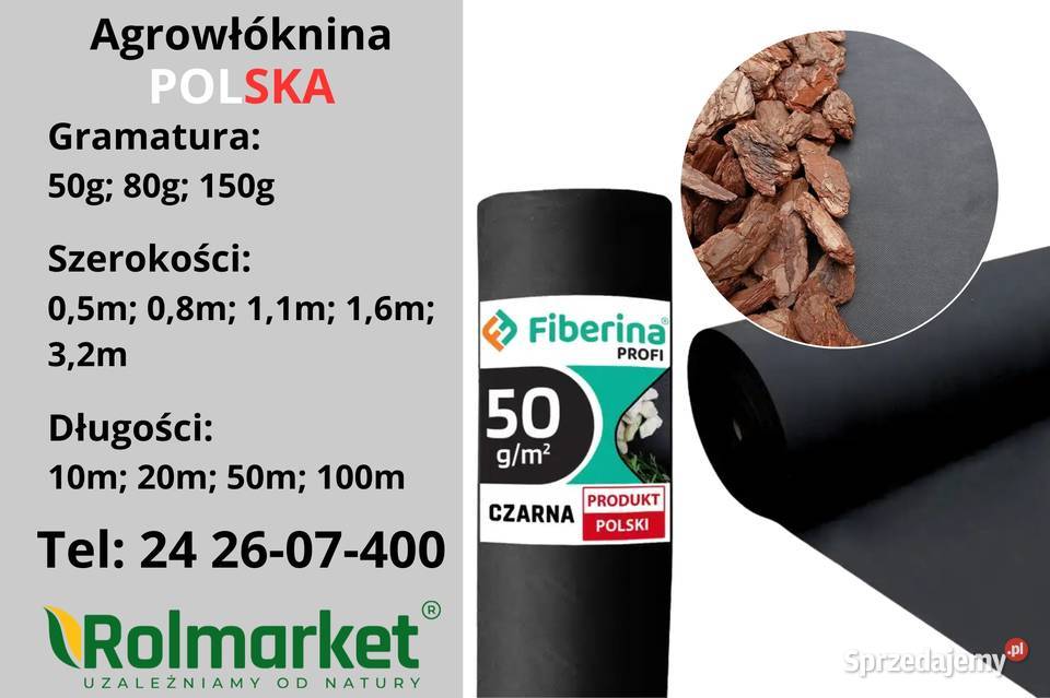 Agrowłóknina ściółkująca czarna z UV przeciw Cieśle