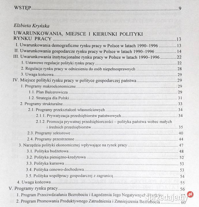 Polityka państwa na rynku pracy w Polsce w Chełm sprzedam