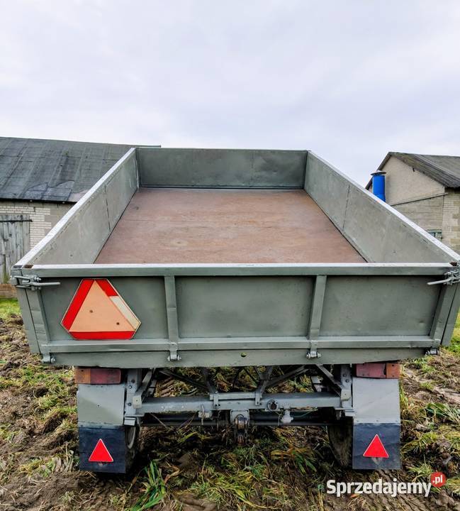 Przyczepa d47 wywrotka na trzy strony nieuszkodzony Rolnictwo łódzkie Kuźmy