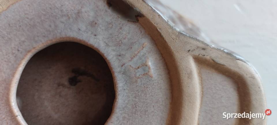 Popielniczka ceramiczna zdobiona PRL Piła