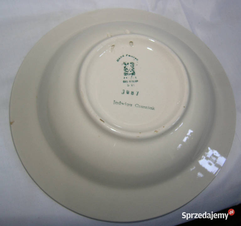 talerz głęboki vintage Włocławek fajansD Porcelana i szkło Bartków