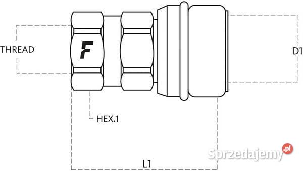 Szybkozłącze gniazdo 12 gwint wew M22x15 typ CVC Rolnictwo małopolskie