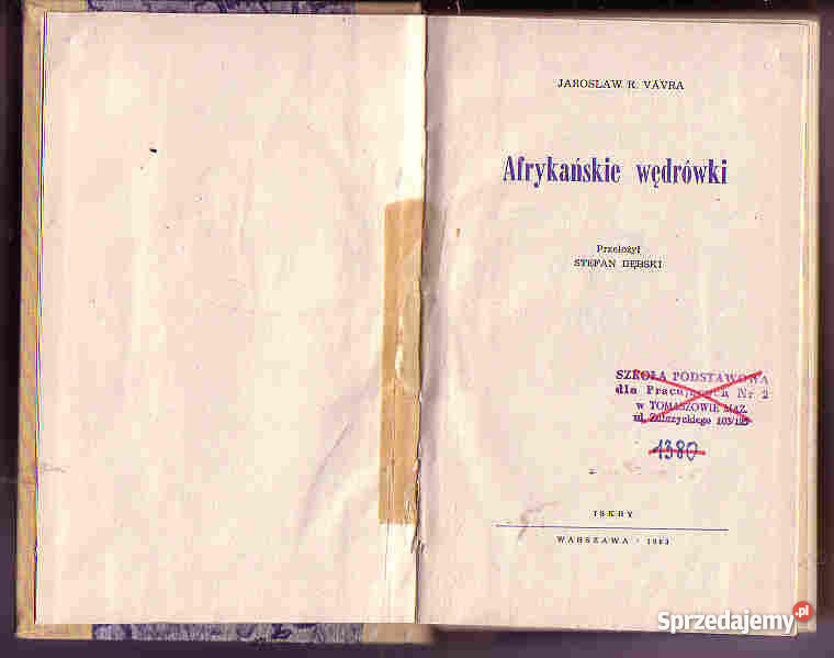 3688 AFRYKAŃSKIE WĘDRÓWKI JAROSLAW R VAVRA małopolskie Czyrna sprzedam
