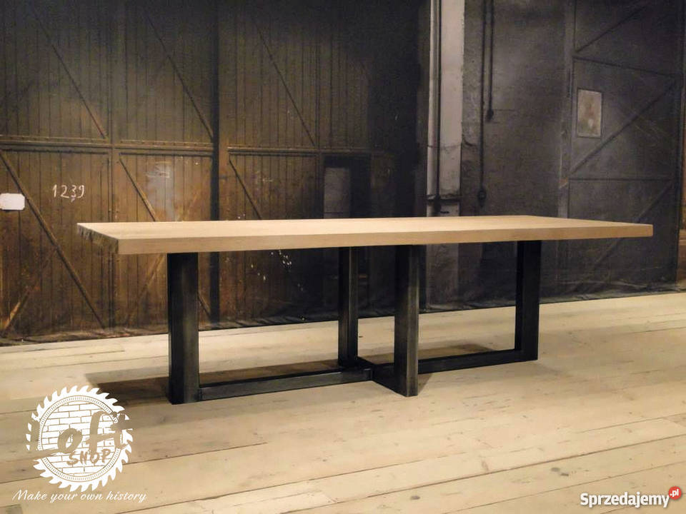 Stół loftowy industrialny ze stali i drewna 76cm Stoły, krzesła, biurka dolnośląskie Wrocław