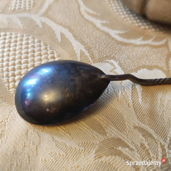 Stara łyżeczka metalowa ręcznie wykonana antyk Rękodzieło Wrocław