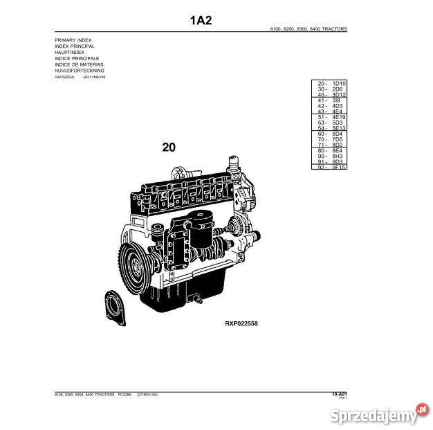 JOHN DEERE 8100 8200 8300 8400 ciągnik katalog Kielce