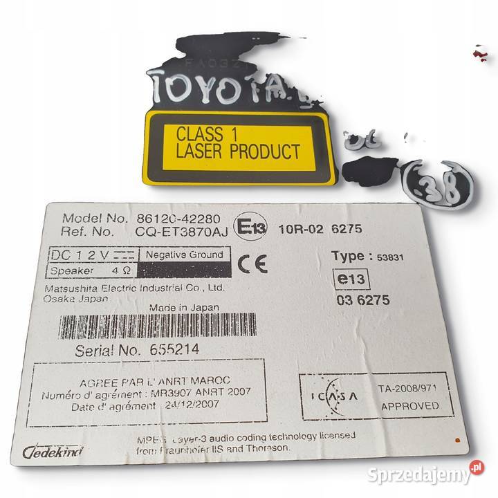 RADIO CD RADIOODTWARZACZ Radio Toyota Rav4 III lubelskie Chełm