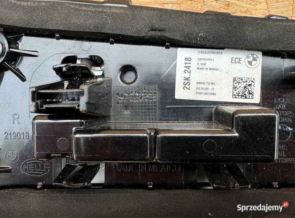 Lampa tył prawa rh bmw x5 g05 H85A0DB0603 Lampy tylne wielkopolskie Międzychód
