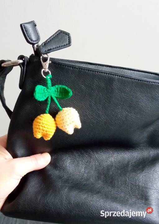 Tulipany wykonane na szydełku brelok Rękodzieło Łask