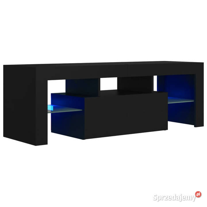 Szafka pod TV z oświetleniem LED czarna Meble Warszawa