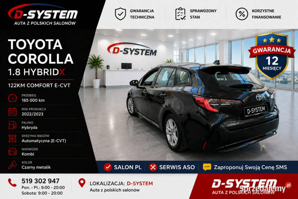 Toyota Corolla 23r Salon Polska HYBRID Gwaran czujnik deszczu Białystok