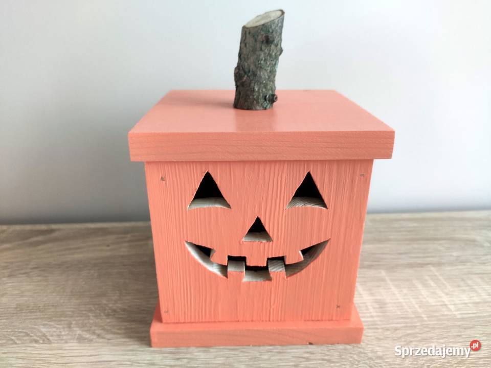 Lampiony na Halooween drewniane dynie Tuchola