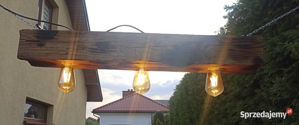 Lampa rustykalna bela drewniana Łuków