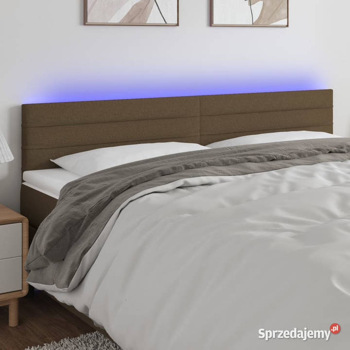 Zagłówek do łóżka z LED ciemnobrązowy 200x5x7888 Warszawa