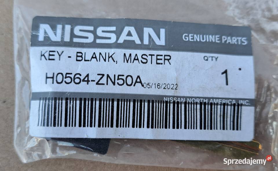 Kluczyk Grot Awaryjny Nissan Altima Rogue Juke Mielęcin sprzedam