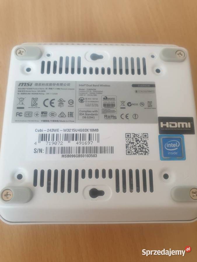 Miniserwer MSI Cubi Debian Gotowa Strona Domowa Gigabit Ethernet