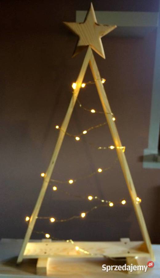 Świąteczna choinka drewniana choinka trókąt mała Radków