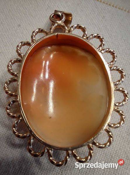 Piękna kamea wisior złoto 585