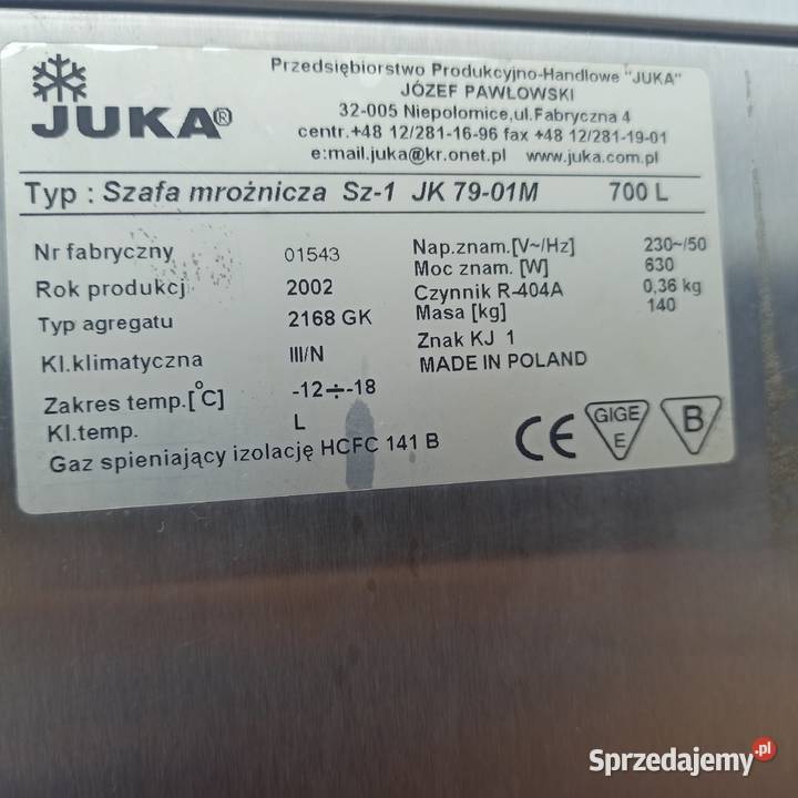 Szafa mrożnicza Juka 60cm Konin sprzedam