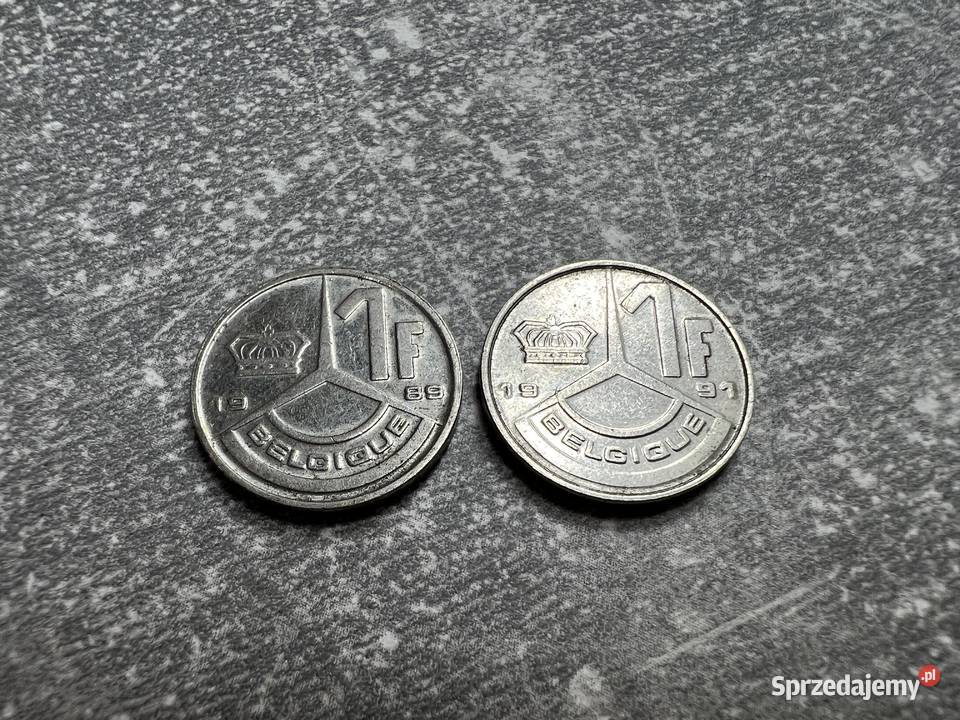 Moneta 1 Frank Belgique Belgia 1991 1989 podkarpackie Jasło