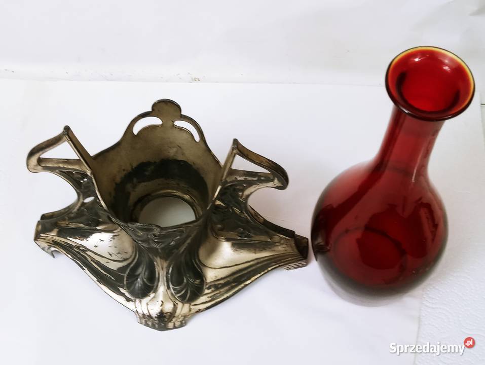 WMF Geislingen Wazon 358 Posrebrzany Szkło