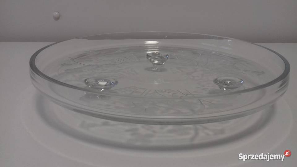Patera szklana okrągła ze szlifem Vintage do małopolskie Kraków