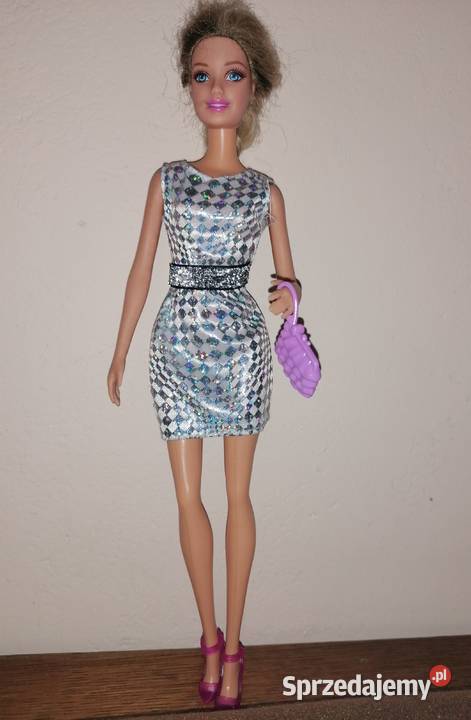 Lalka Barbie w srebrnej sukience miniMattel sprzedam