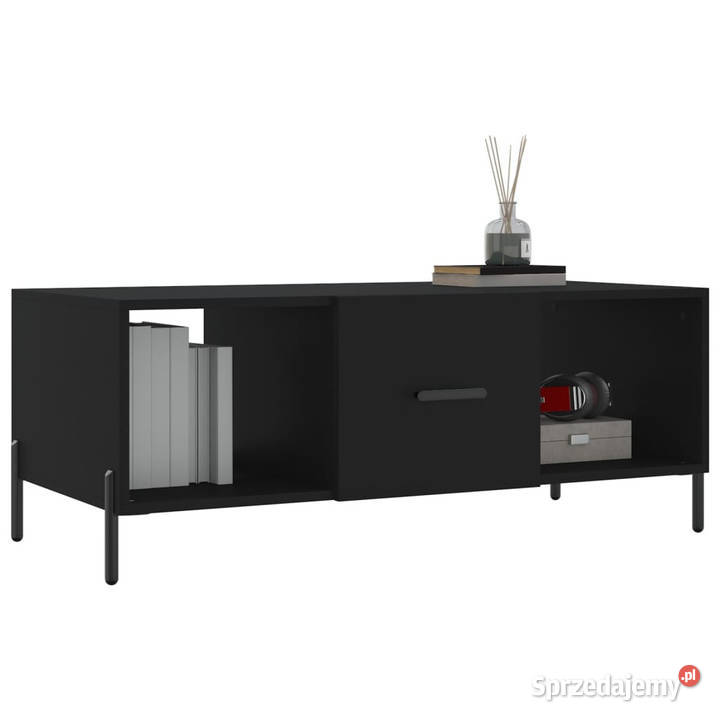 Stolik kawowy czarny 102x50x40 materiał