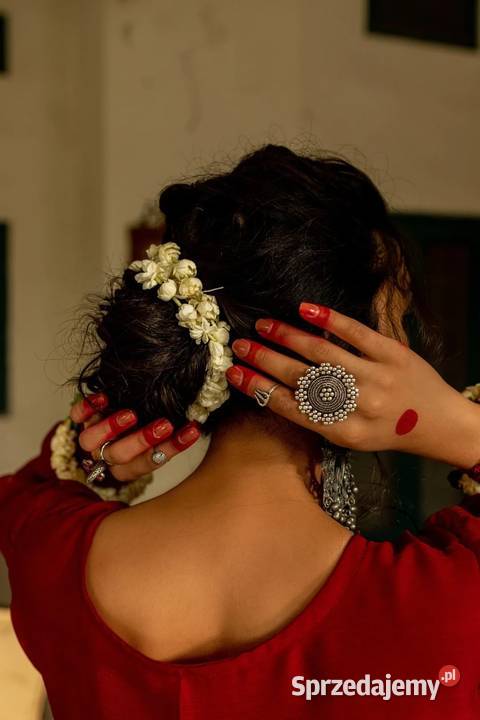 Bordowa sukienka haftowana M 38 szyfon haft Szczecin