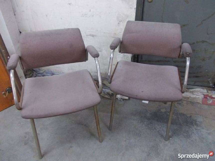 3 stare chromowane krzesła