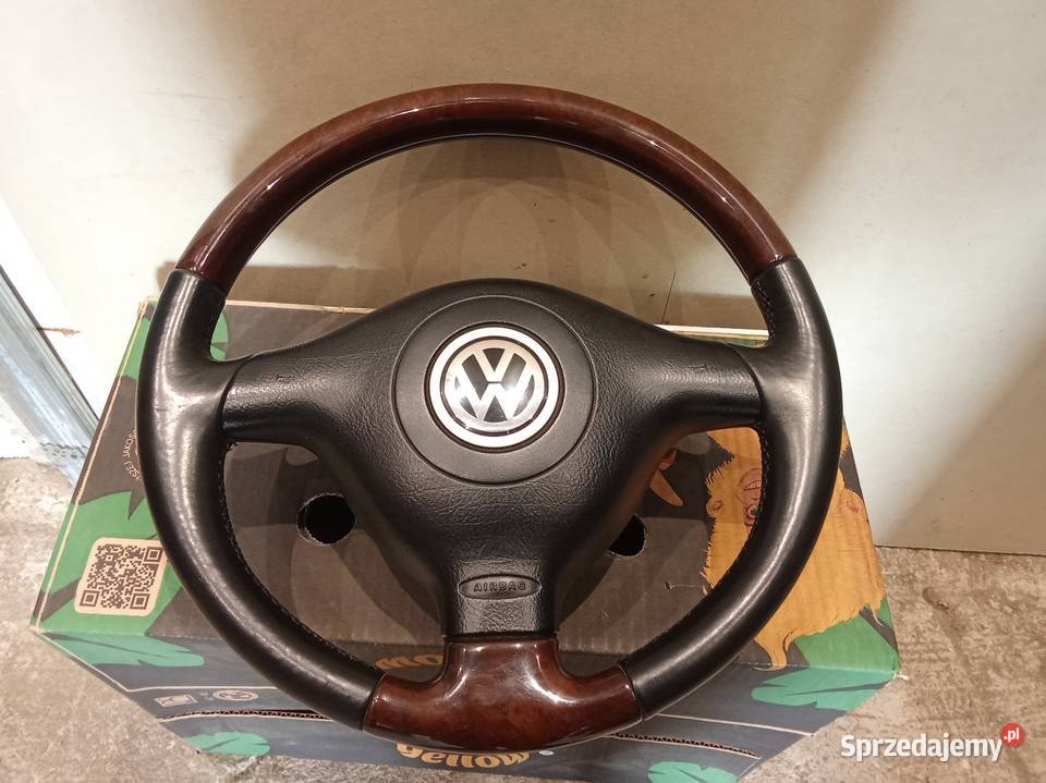 VW Passat B5FL GOLFIV kierownica skórzana drewno Wrocław