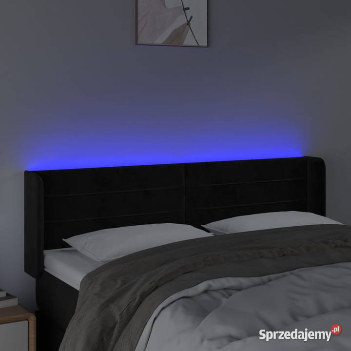 Zagłówek do łóżka z LED czarny 147x16x7888 Warszawa