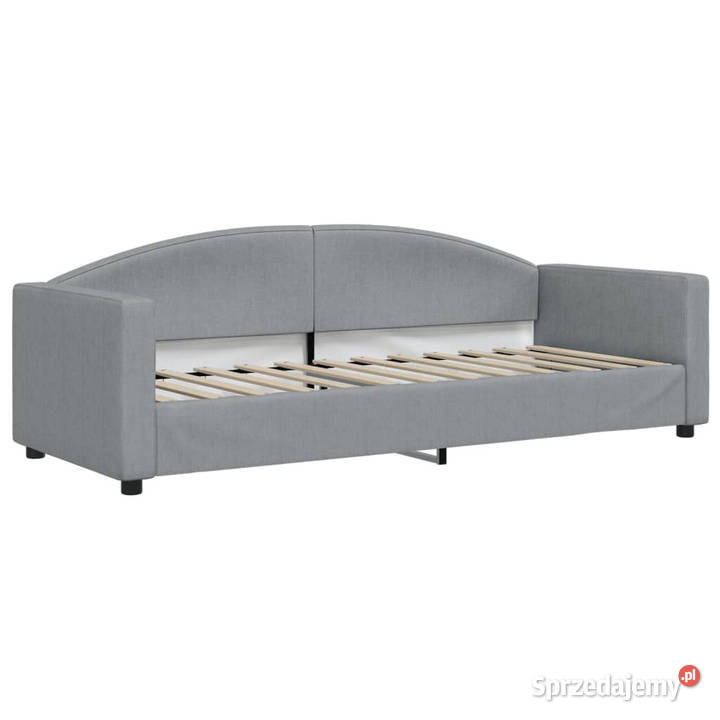 Sofa rozsuwana z szufladami jasnoszara tkanina