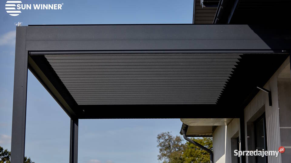 Pergola z rozsuwanym dachem lamelowym