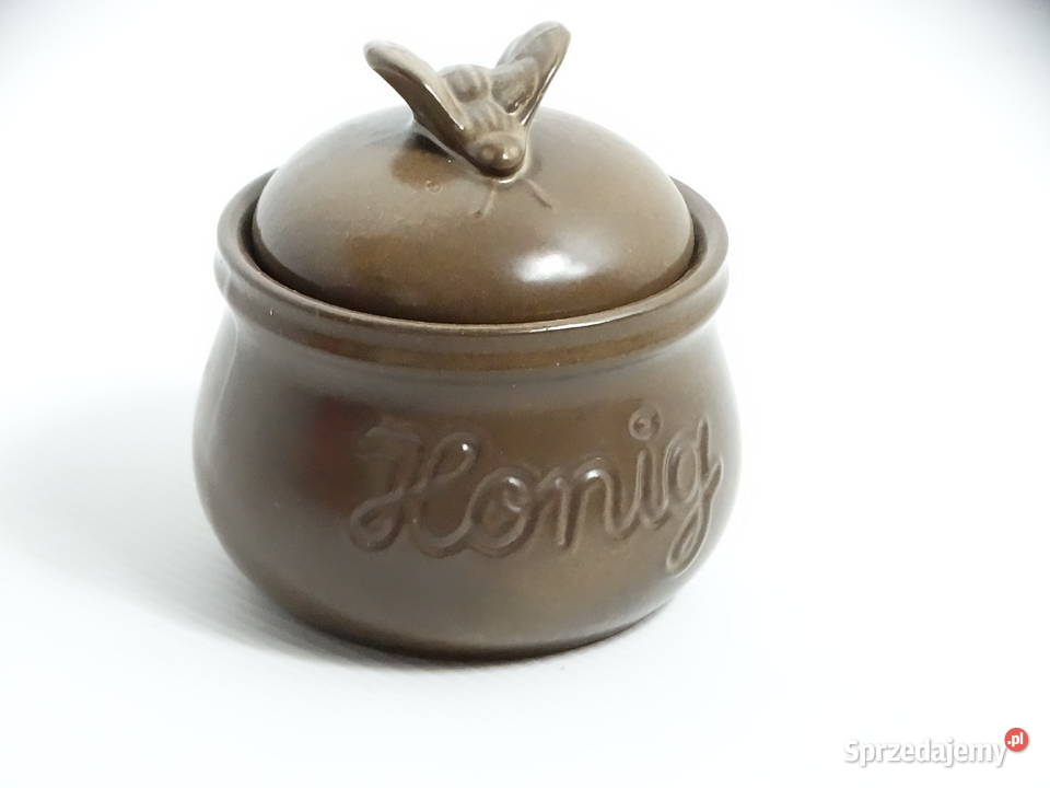 Ceramiczny pojemnik na miód z pszczołą Honig Biłgoraj sprzedam