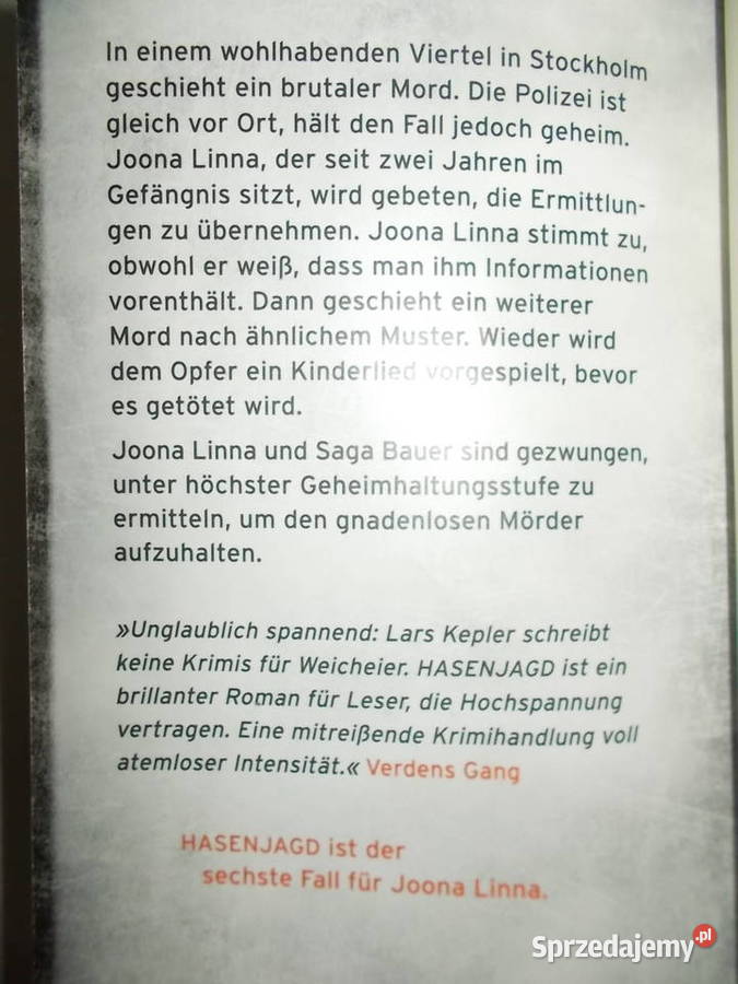 Lars Kepler Hasenjagd szwedzki kryminał w wielkopolskie Poznań