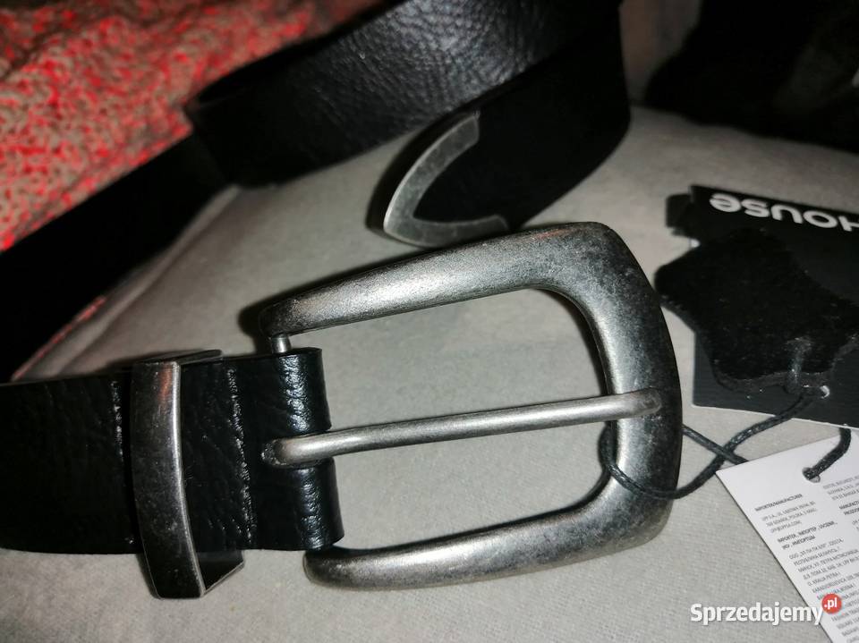 Czarny SkÓRZANY pasek SkÓRA NAtURALNA S unisex Leszno