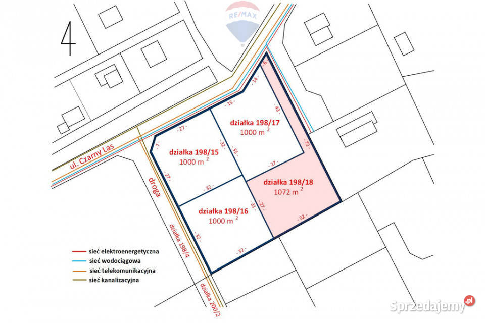 Działka 1072 m MPZP Kajetany gm Nadarzyn 32m Sprzedaż