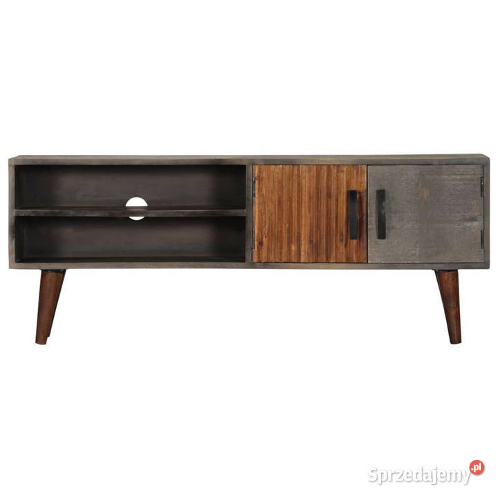 Szafka pod TV szara 130x30x46 lite surowe drewno Warszawa