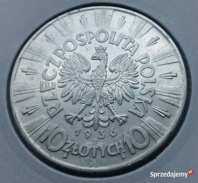POLSKA10 1936 r SREBRO 750 J PIŁSUDSKI