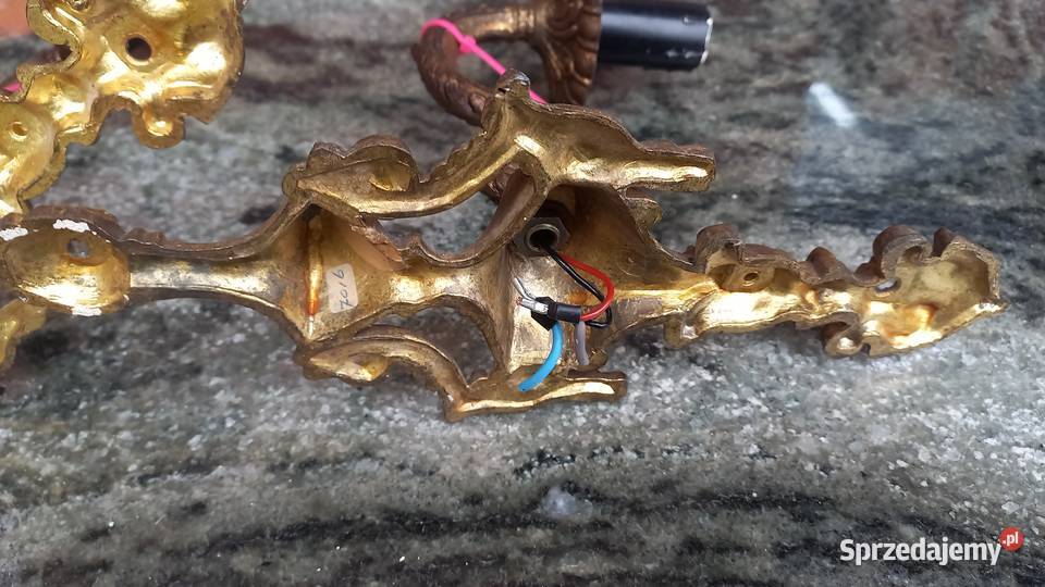 Kinkiet mosiężny 2 Lampka nocna metalowa Gawroniec