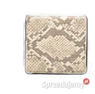 Papierośnica Metalowa Pokryta Skórą z Wzorem śląskie Ostrowy nad Okszą