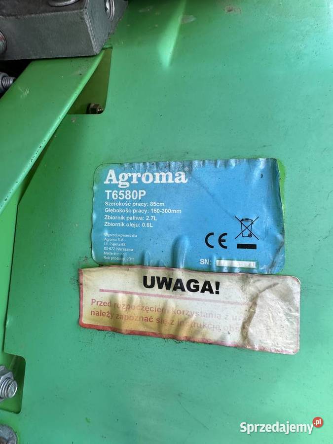 Glebogryzarka spalinowa Agroma T6580P Strzelce Wielkie