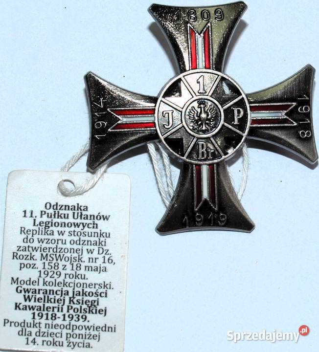 Odznaka 1 Pułk Ułanów Legionowych II RP REPLIKA Militaria Warszawa sprzedam